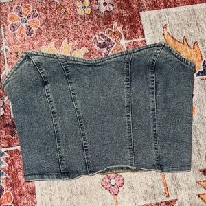 Timing Denim Crop Top - Blue